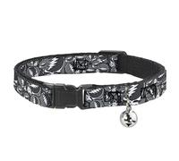 Collar de gato Breakaway Steal Your Face gris apilado de 8 a 12 pulgadas, 0.5 pulgadas de ancho