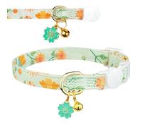 Collar de Gato Campana, Colgante de Flor, Hebilla Separable, Correa de Seguridad Ajustable para Gatitos, Uso al Aire, Ajuste Suave, Ideal para Uso Diario, Visibilidad cómoda de Mascotas pequeñas