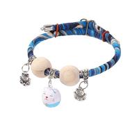 Collar de gato, cedro Bead Pet Necklace, Adjustable Animal Neck Decor, Lightweight All Day Wear, Natural Repelling Design for Walking, Training, Holiday, Yard, Photography, Pink, Black, Blue, Red