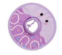 Collar de gato cónico, plegable con cute Cat Donut, Comfortable Recovery Collar for Kitten, Protective Pet Neck Donut to Prevent Licking, Soft and Adjustable Recovery Cone for Post- Use