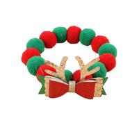 Collar De Gato De Navidad - Collar Ajustable Rojo Verde, Decoración De Campana De Lazo De Felpa Suave | Accesorio Festivo con Diseño Ligero Y Cómodo para, Cachorros, Mascotas, Interiores Y Cel