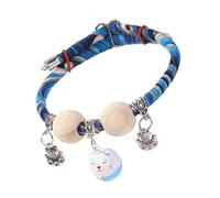 Collar de gato pequeño, collar de cuentas de cedro, collar de gato ajustable con cierre de hebilla, accesorio ligero para razas, viajes, caminar, hogar, rosa, negro, azul, rojo, 0.4 pulgadas