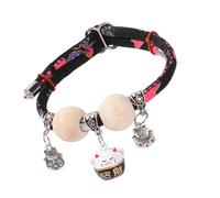 Collar de gato pequeño, collar de gatito con cuentas de cedro con campana, decoración de cuello de animales pequeños, medianos y grandes, uso durante todo el día para sala de estar, patio, caminar