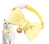 Collar De Gato Pequeño Con Campana,Collar De Gato Con Campana Y Lazo,Collares de terciopelo para gatos Breakaway | Collar de diseño elegante para gatos, collar de seguridad ajustable con lazo de perla
