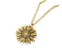 Collar de girasol de doble cara eres mi collar de sol para las mujeres Collar con medallón abierto Hombre Bijoux Femme collares de modaDesign inteligente