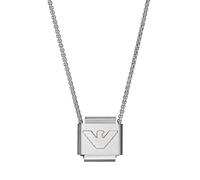 Emporio Armani Collar Para Hombre Essential, Largo: 525mm, Ancho: 18.5mm Collar De Acero Inoxidable Plateado, EGS2915040