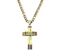 Collar de hombre para mujer, collar con colgante de cruz de hip hop para mujeres y hombres, color negro, religioso, santo señor, crucifijo, joyería