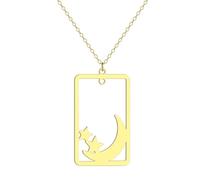 Collar de hombre para mujer, collar de dain celestial, para mujer, astrología, luna creciente, estrella, collar por regalo
