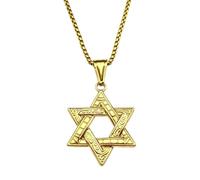 Collar de hombre para mujer, collar judío para hombres y mujeres, color dorado y plateado, colgante hexagonal de Israel, joyería