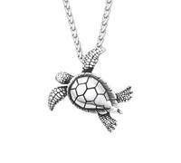 Collar de hombre para mujer, collar vintage con colgante de tortuga para hombres y mujeres, bonito regalo de joyería de motociclista