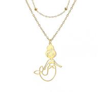 Collar de hombre para mujer, collares Dreamtimes con colgante de sirena de cuento de hadas para niños y niñas, cadena de 3 mm, joyería para mujer