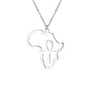 Collar de hombres, cruce de Egipto con mapa de África Colgante religioso hueco para mujeres, hombres para la iglesia y joyería de oración