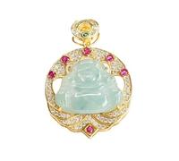 Collar de jade para hombre, colgante de Buda de jadeíta natural, jade de agua azul, collar de Buda Li Bai personalizable para tour, regalo de recuerdo, dale un regalo