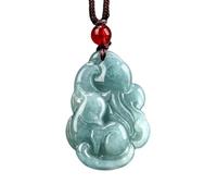 Collar de jade para hombre, color verde esmeralda natural, hecho a mano, tallado de nueve colas, colgante de zorro, joyería para hombres y mujeres, collar de jade de zorro, dale un regalo