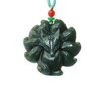 Collar de jade para hombre, diseño de zorro de la Torre Qing Ji Huang de He Tian Yu, joyería de espíritu de zorro, regalo de una pieza