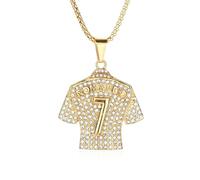 Collar De Jersey Número 7 De 1 Pieza, Collar Con Colgante De Jersey, Collar De Diamantes Número 7, Cadena De Clavícula De Hip Hop, Regalo Para Los Amantes De Los Juegos De Pelota
