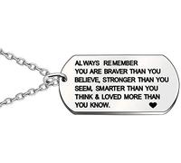 Collar de joyas inspiradora, recuerda siempre que eres más valiente de lo que crees regalo para hombre mujer moda