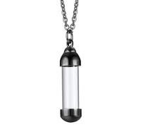 Collar de joyería conmemorativa con materiales de acero inoxidable resistente pulido y colgante de cristal para recuerdos del cabello, elegante collar, talla única, como se describe, como se describe