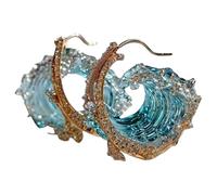 Collar de juramento del océano: cadena de modernas con temática del mar, baratijas de motivos de marea de moda | inspirado en ondas acuáticas, adorno minimalista inspirado en coral, token de m