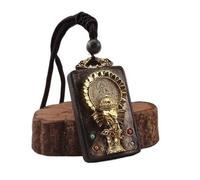 Collar de la marca Thangkafo, colgantes de buena fortuna, moda vintage antiguo Nepal Thangka estatua de Buda dios ébano elefante colgante collar exótico for hombres y mujeres cadena de suéter(Style25)