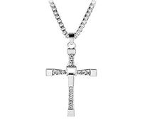 Collar de la película Fast & Furious de Vin Diesel, Dominic Toretto, cruz con brillantes de imitación, Metal Estrás