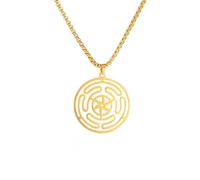 Collar de la rueda de Hécate con triple luna, diosa de bendición antigua, joyería de talismán sobrenatural