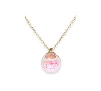 Collar de las Hadas de Oro Colgante Frasco de Cristal con Polvo de Estrellas Rosa Collar Potente amuleto de la suerte Talismán Protección contra energías negativas mal de ojo