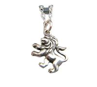 Collar de león en plata de ley 925 con colgante de león rugiente, animal pequeño, felino salvaje, amuleto realista, amor, coraje, fuerza, joyería | con cadena de 45 cm | chapado en plata | L_PN_0601