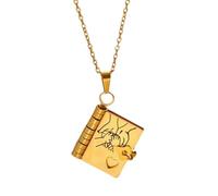 Collar de libro My Incredible Daughter que se puede abrir con 6 páginas, regalo de amor, collar de aleación de titanio dado a la hija por los padres, 1, Metal, No es una piedra preciosa