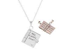 Collar de libro My Little Star, collar de libro de mi hija increíble, se puede abrir con 6 páginas de información grabada, una letra para mi hija, regalo de cumpleaños, joyería de graduación, talla
