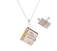 Collar de libro My Little Star, collar de libro de mi hija increíble, se puede abrir con 6 páginas de información grabada, una letra para mi hija, regalo de cumpleaños, joyería de graduación, talla