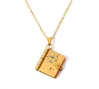 Collar de libro para hija con texto en inglés "My Incredible Daughter", para mi hija de mamá y papá, collar de libro que se puede abrir con 6 páginas de información grabada, regalo de joyería de libro