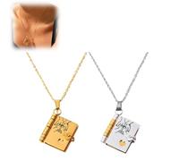 Collar de libro para hija con texto en inglés "My Incredible Daughter", regalos para hija de papá, mamá, madre, collares ajustables de oro de 18 quilates con 6 páginas de información grabada, regalos