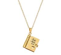 Collar de Libro para Mamá, Joya Personalizada con Iniciales y Charm Antióxido, Cadena Ajustable con Páginas Abiertas en Acero Inoxidable para Regalo de Madre y Abuela