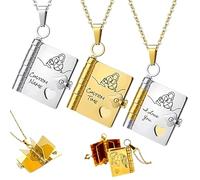 Collar de libro personalizado para mi nieta, collar de libro de capítulos personalizado, páginas interiores personalizables, regalos de cumpleaños de graduación para ella