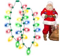 Collar de luces navideñas de 2 piezas, collar navideño iluminado con 13 LED con 3 modos de flash, decoraciones coloridas para accesorios de suministros para fiestas festivas