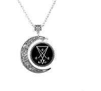 Collar de luna satánica, ritual de altar, satanás, 666, satanismo, Lucifer, demoníaco, joyería artística