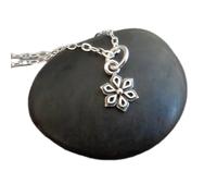 Collar de mandala superloto de plata de ley 925 con pequeño y delicado colgante de flor de pétalo, amuleto del universo zen, joyería espiritual bohemia|con cadena de 45 cm|chapado en plata|LK_PNK_3042