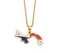 Collar De Mapa De Panamá para Hombres Y Mujeres, Collar De Mapa Panameño con Bandera Joyería Corbata De Cadena De Clavícula De Moda, Collar con Colgante De Símbolo Étnico,Oro,Cadena De 60 Cm