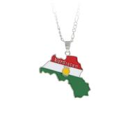 Collar De Mapa Popular De Kurdistán Para Hombres Y Mujeres,Collar Con Colgante De Contorno De Kurdistán,Mapa Colgante De Símbolo De Kurdistán,Regalo Patriótico Del Escudo De Armas De Kurdist