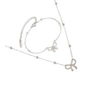 Collar De Mariposa De Mariposa Para Mujer Elegante Y Juego Joyas Versátiles Acero Versátil Con Un Delicado Accesorios Cotidianos Bowknot