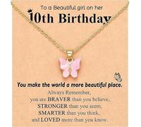 Collar de Mariposa Niña, Collar Colgante Mariposa, con Tarjeta, Regalos Cumpleaños Niñas 10 Años, Haces el Mundo Más Hermoso, Collares Mariposa, Regalo de Cumpleaños