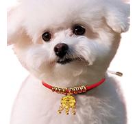 Collar de mascota de feliz año nuevo | Collar ajustable para perro con bloqueo de longevidad, decoración de cuello de gato, collar rojo de Año Nuevo para gato, gatito, cachorro, perros pequeños