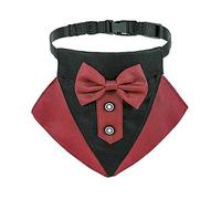 Collar de mascota Estilo británico ajustable PANDANAS CAT DOG DOG GENTLEMAN SCARF Bow Pie Colllar Bowknot Boda Traje de boda Accesorios de aseo Masbrill collar luminoso perro de mascota(Red,M)