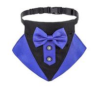 Collar de mascota Estilo británico ajustable PANDANAS CAT DOG DOG GENTLEMAN SCARF Bow Pie Colllar Bowknot Boda Traje de boda Accesorios de aseo Masbrill collar luminoso perro de mascota(Blue,M)