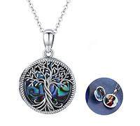 Collar de Medallón Fotográfico Árbol de la Vida, Colgante de Medallón con Foto de Plata de Ley 925, Regalo de Recuerdo joyería con memoria para Mujeres y Niñas