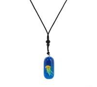Collar de medusas que brillan en la oscuridad, colgante de resina luminosa, accesorio de buceo para deportes acuáticos, vida marina, joyería de moda, azul, rosa, amarillo, 30 x 14 mm (amarillo)