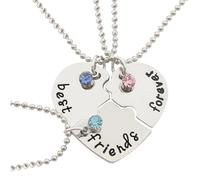 Collar De Mejores Amigos - Collares Corazon Partido, Colgantes Mujer Plata Luminoso Estrellas | Amistad Con Corazón Empalmado - Collar Con Colgante De Mejores Amigos Para Siempre - Colgante Best
