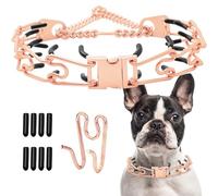 Collar de Metal con púas for Perros, con púas extraíbles y Goma cómoda, Cadena de Acero Inoxidable Ajustable. Collar de Perro Grande(Rose Gold-2,L-24inch(60cm))