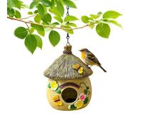 Collar de metal floral para colgar al aire libre, diseño de nido de pájaro | Caja nido para el jardín para patio, parques, balcón, alféizar de ventana, patio, terraza, cantante de cabañas